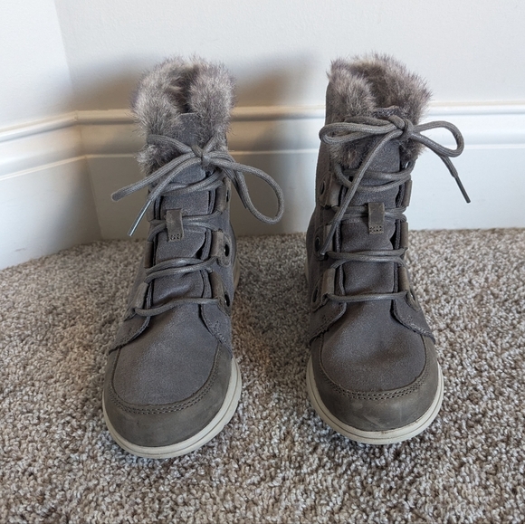 Sorel Explorer Joan Grey Waterproof Boot sz 5 - Picture 2 of 8